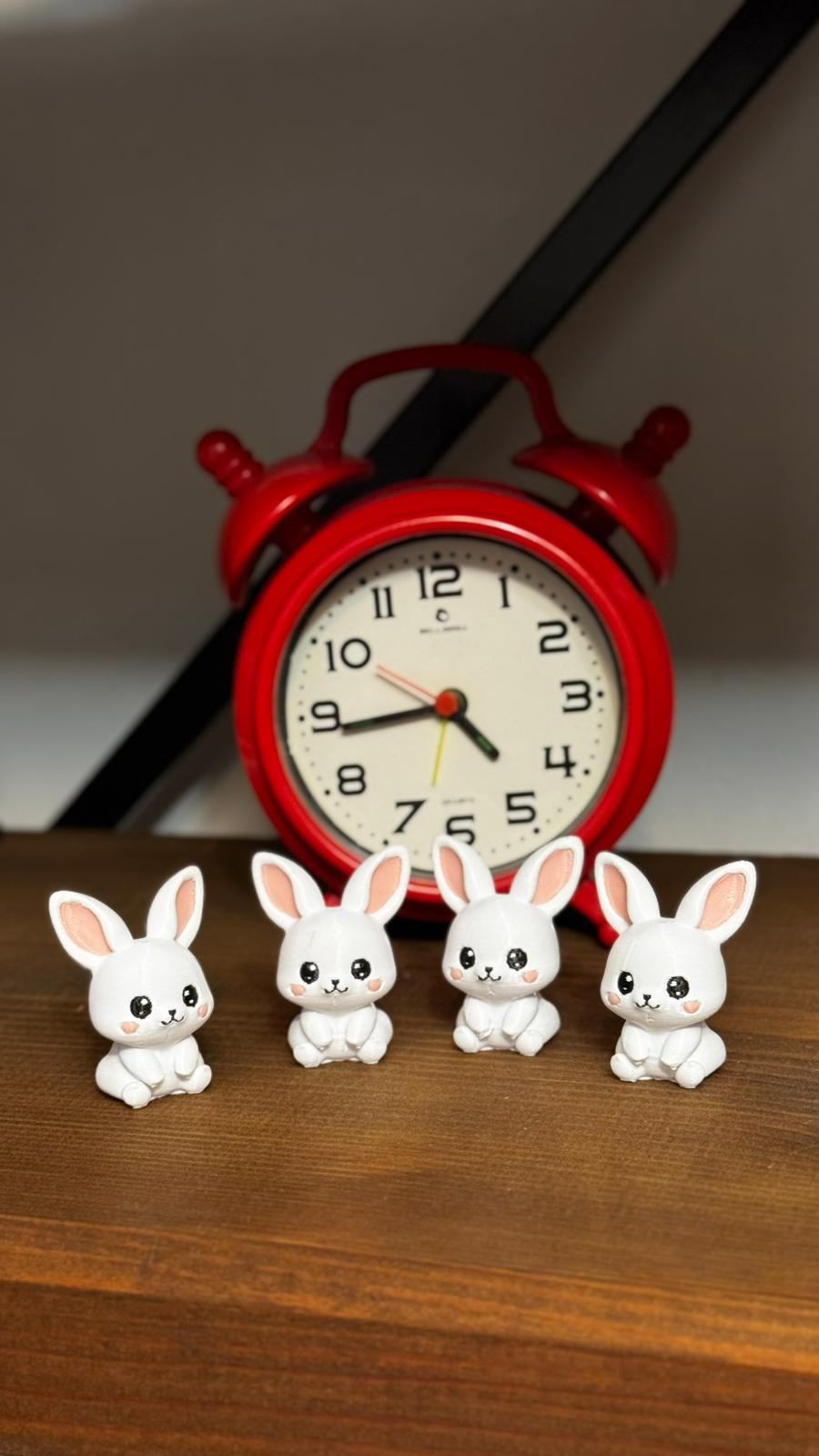 4'lü Mini Tatlı Tavşan Figür – Dekoratif Ve Koleksiyonluk